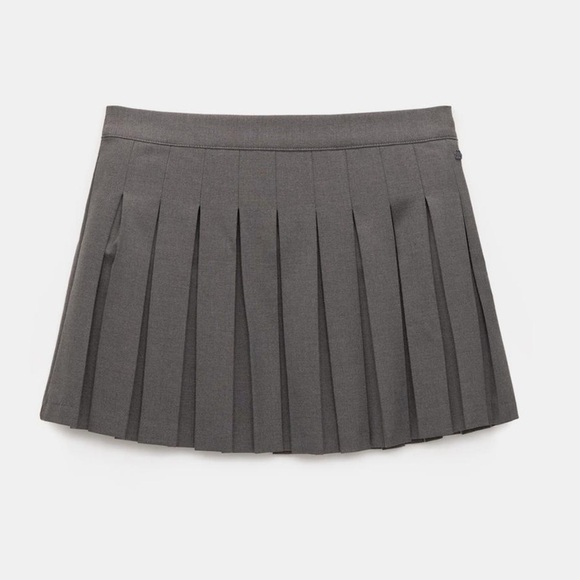 NWT box pleated mini skirt gray - Picture 6 of 8